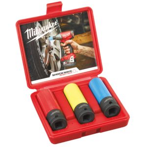 Milwaukee 3 Piece 1/2" Drive ShockWave Impact Socket Set